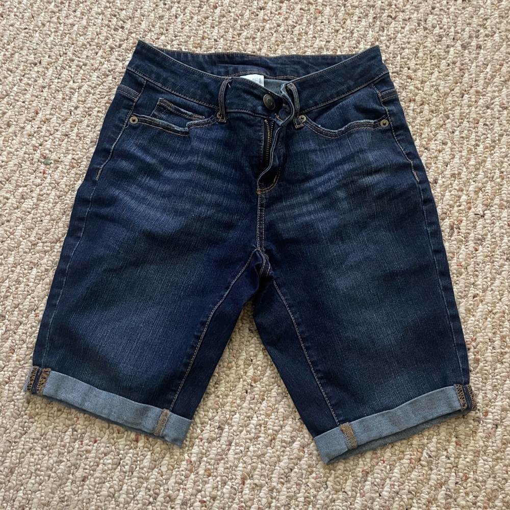 Dark Wash Denim Bermuda Shorts